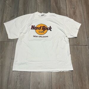 Vintage Men’s Hard Rock Cafe White Graphic Short Sleeve Size XL New Orleans 90s